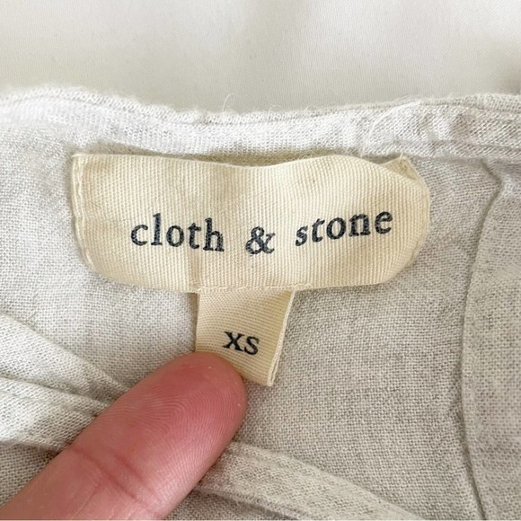 CLOTH & Stone Back Button Long Sleeve Peplum Top Size Extra Small - Picture 6 of 10